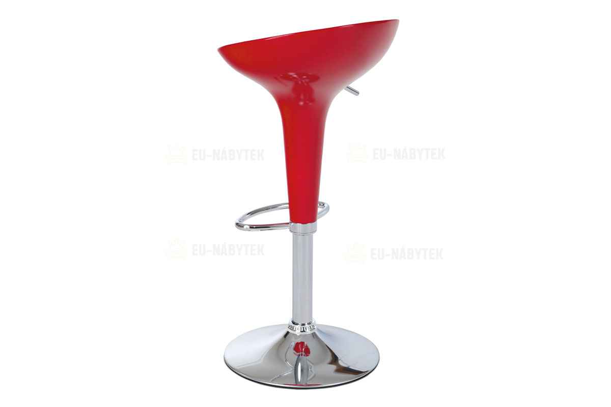 barová židle červená/plast chrom DOPRODEJ