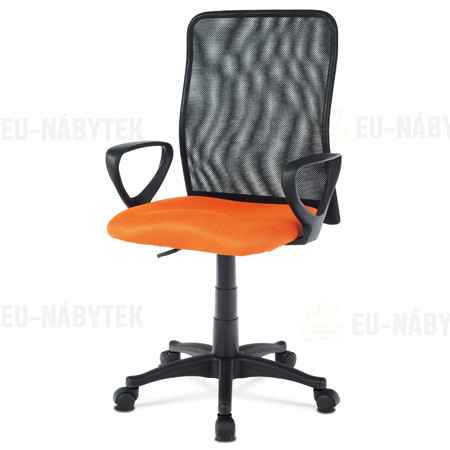 kancelářská židle, látka MESH oranžová / černá, plyn.píst