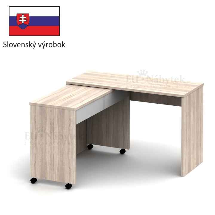 Rozkládací PC stůl se šuplíky, dub sonoma / bílá, Versal NEW