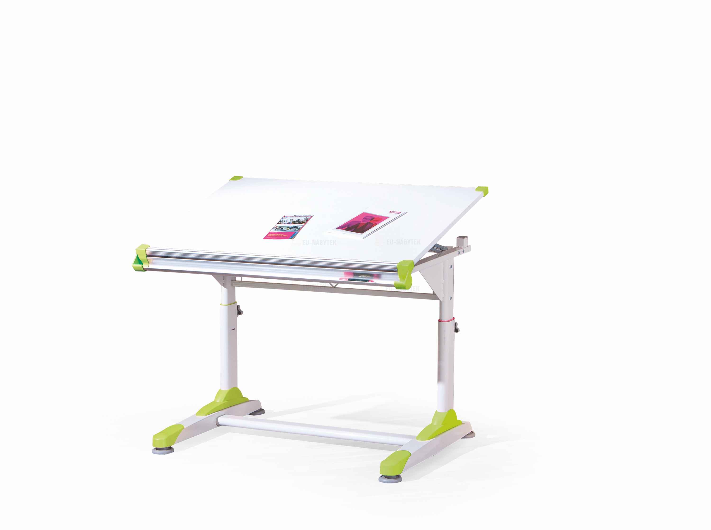 Dětský psací stůl COLLORIDO bílá / růžová / zelená