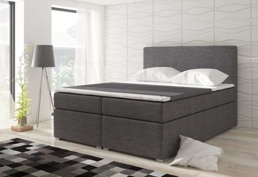 Kontinentální postel Boxspring DIANA tmavě šedá