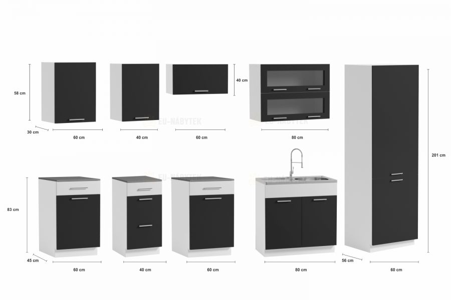 Luxusní kuchyň STAR I 300 v lesklém provedení