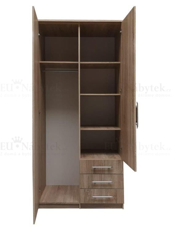 Šatní skříň 2D ALESSIA 100 dub sonoma