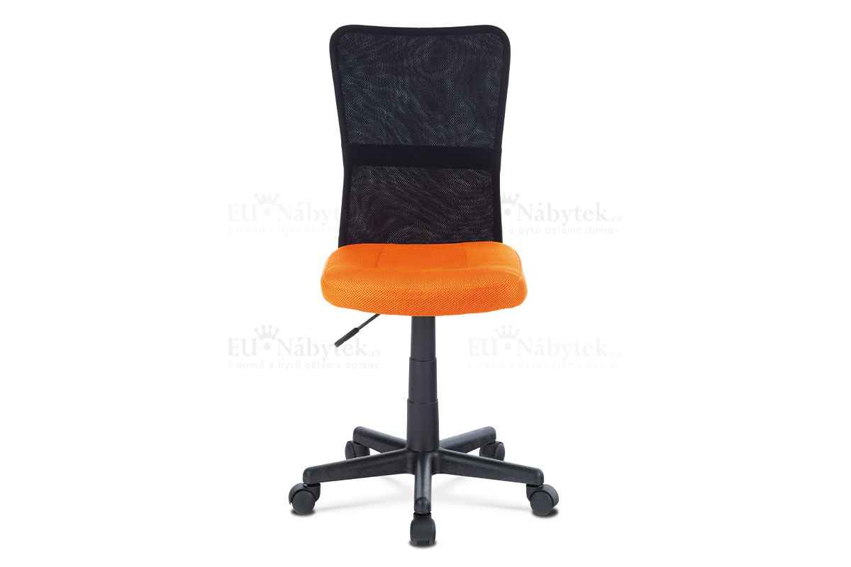 kancelářská židle, látka MESH oranžová / černá, plyn.píst