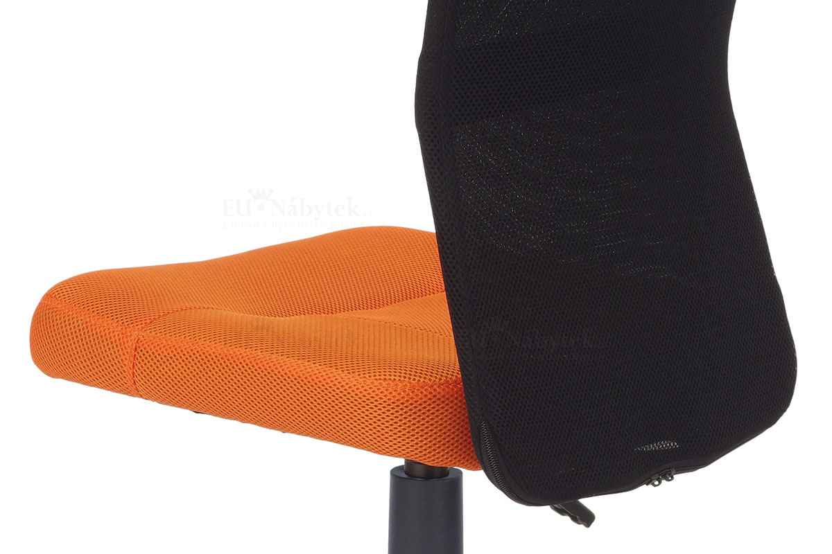 kancelářská židle, látka MESH oranžová / černá, plyn.píst