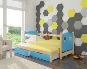 Dětská výsuvná postel CAMP modrá