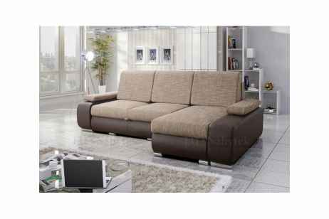 Rozkládací rohová sedačka LATTE hnědá / cappucino