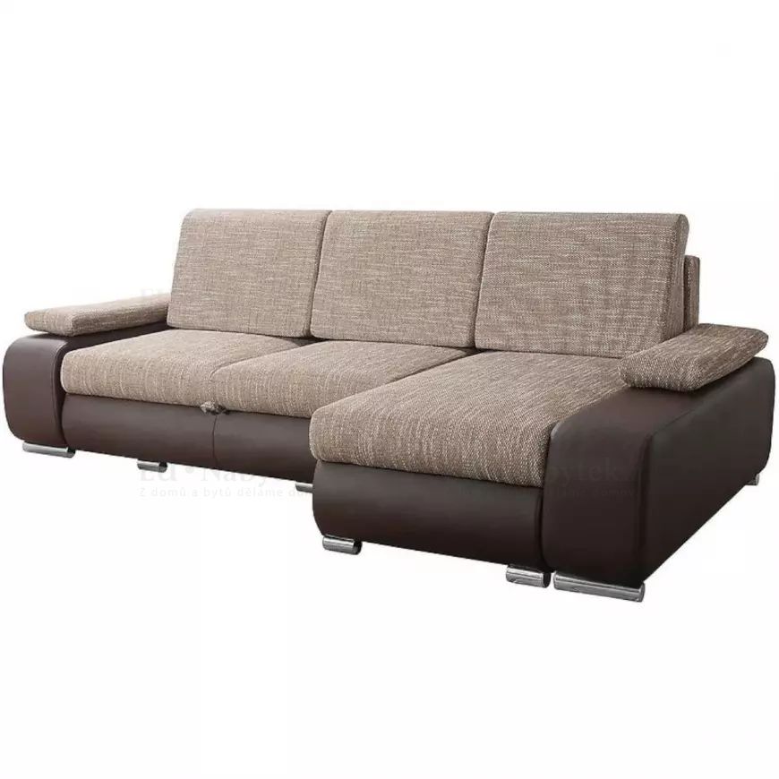 Rozkládací rohová sedačka LATTE hnědá / cappucino