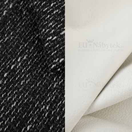 Rozkládací rohová sedačka LATTE černá melír / bílá