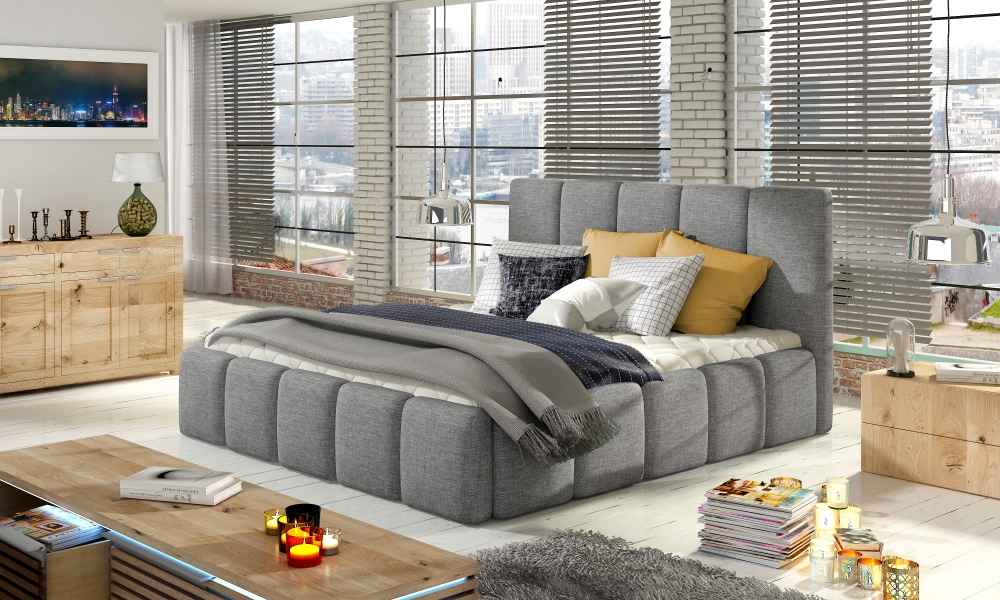 Čalouněná postel HEDVIKA šedá 140x200cm
