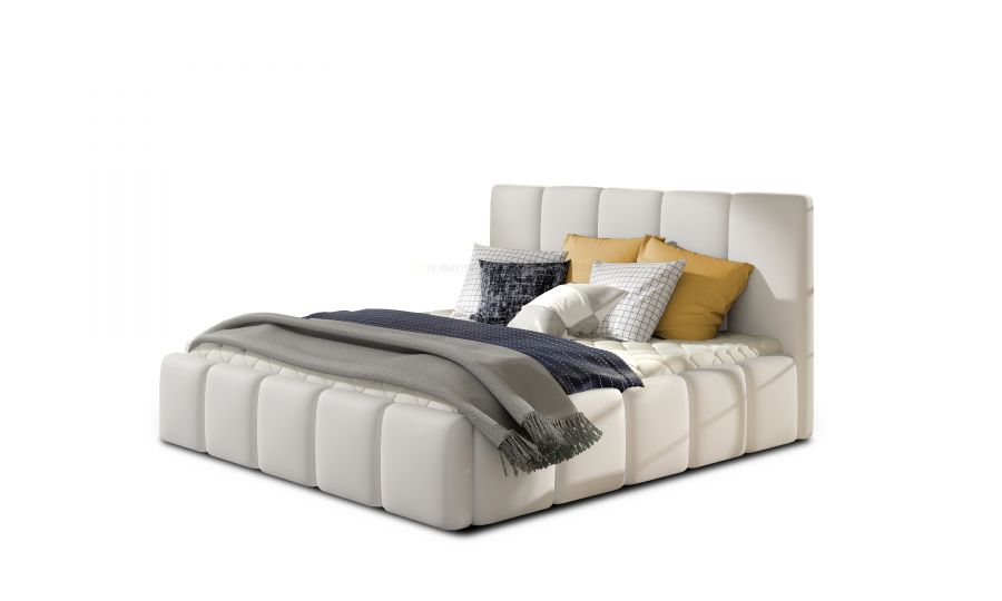 Čalouněná postel HEDVIKA bílá ekokůže
