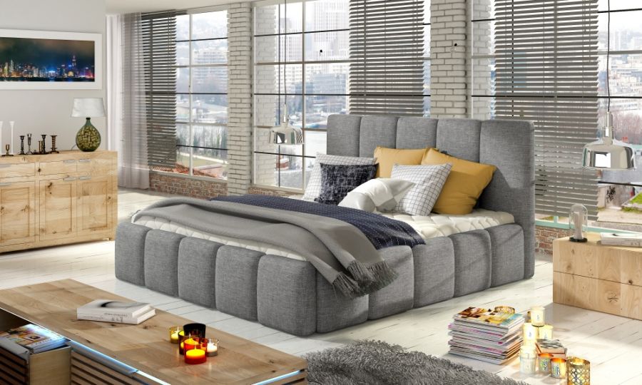 Čalouněná postel HEDVIKA šedá 180x200cm