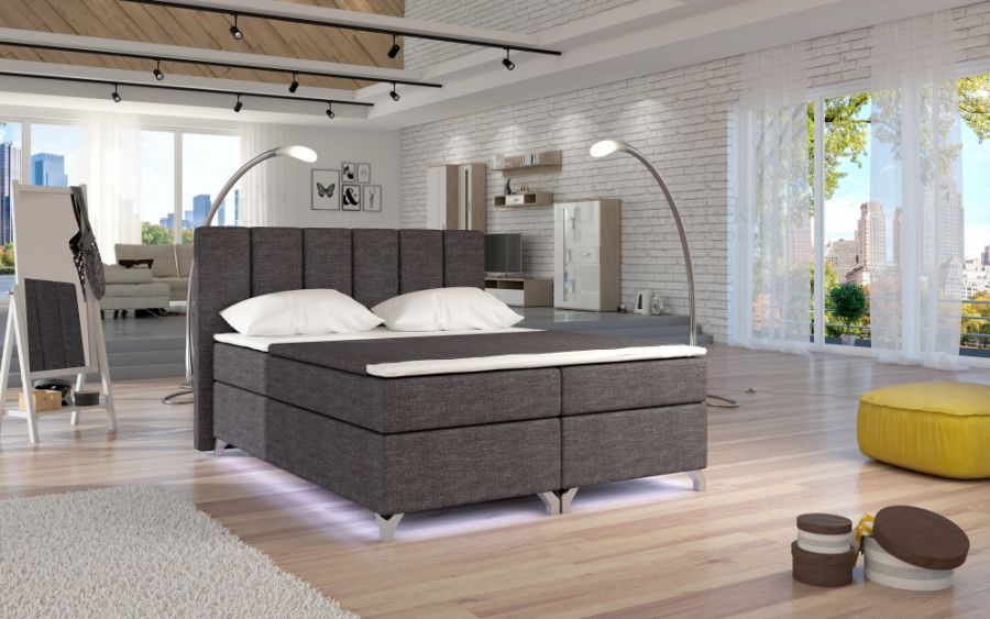 Kontinentální postel Boxspring BRAZIL tmavě šedá