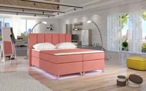 Kontinentální postel Boxspring BRAZIL růžová 180x200cm