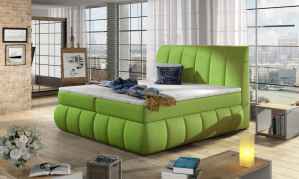 Kontinentální postel Boxspring RAVIOLI zelená 160x200cm