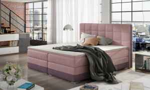 Kontinentální postel Boxspring LUCAS růžová / fialová 160x200cm