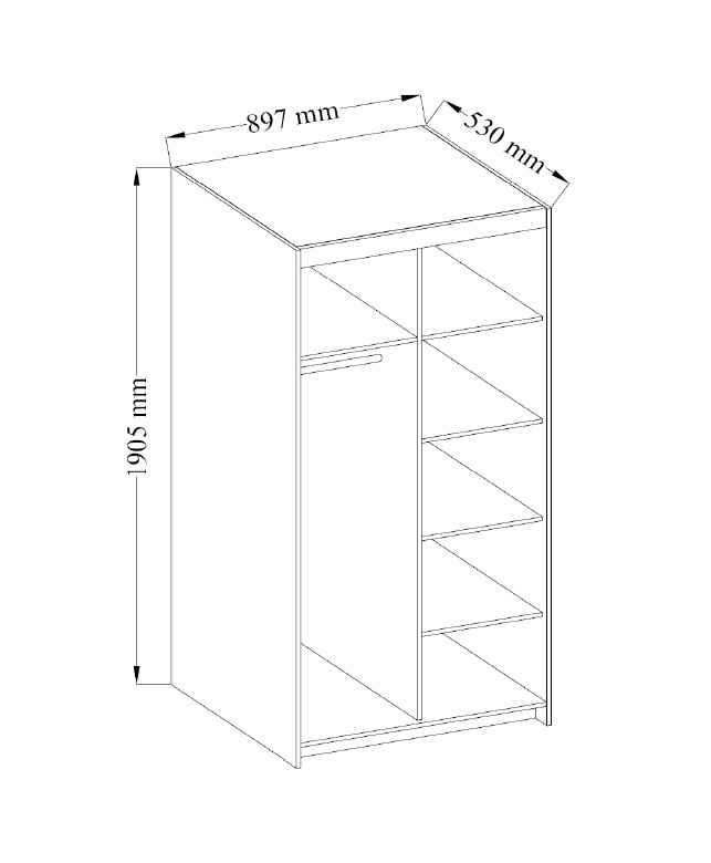 Šatní skříň LENA 90 dub sonoma