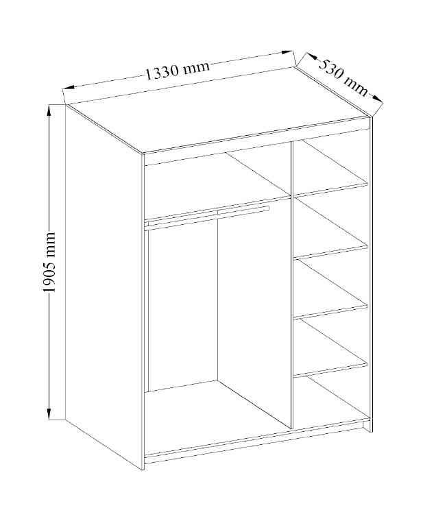 Šatní skříň LENA 133 bílá