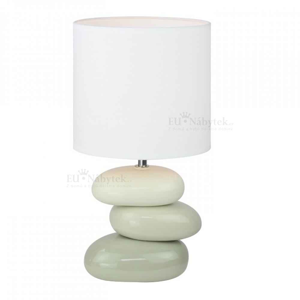 Keramická stolní lampa, bílá / šedá, QENNY TYP 4