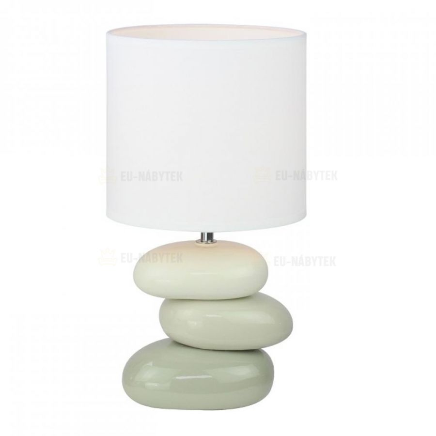 Keramická stolní lampa, bílá / šedá, QENNY TYP 4