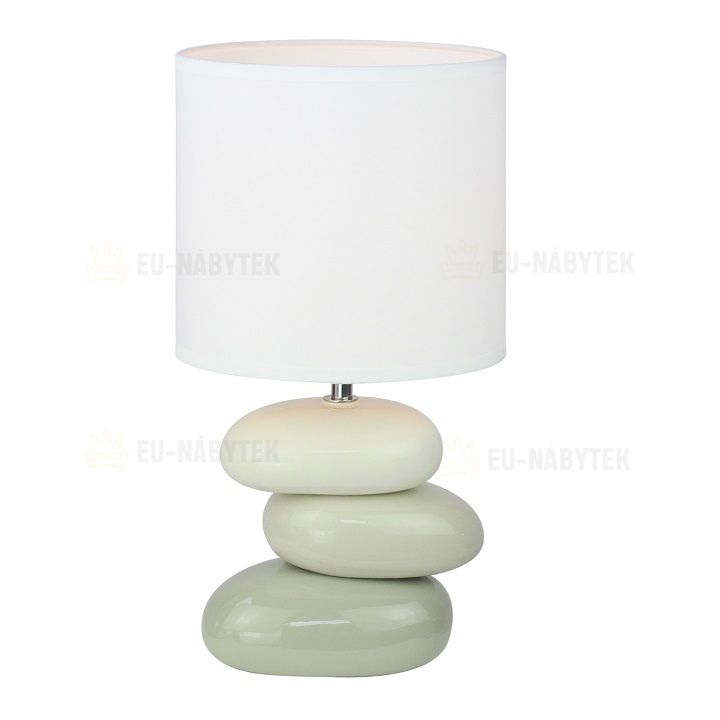 Keramická stolní lampa, bílá / šedá, QENNY TYP 4