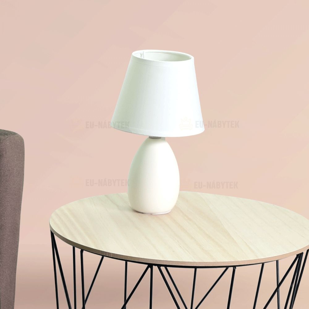 Keramická stolní lampa, bílá, QENNY TYP 12 DOPRODEJ