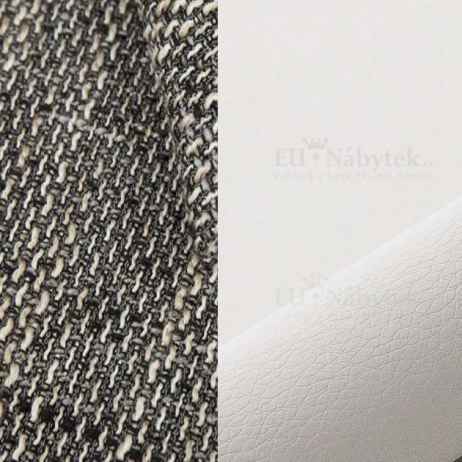 Sedací souprava DORI šedá melír / bílá (sedačka+křeslo+taburet)