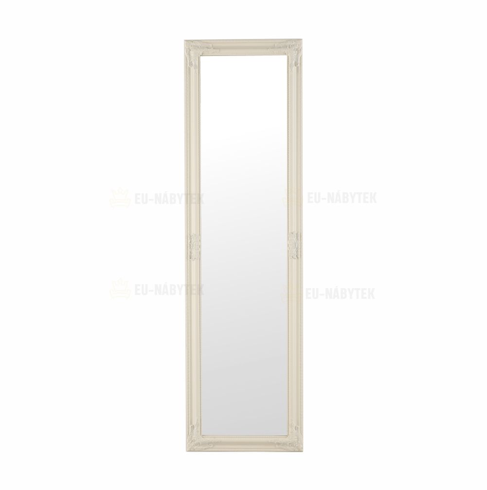 Zrcadlo, dřevěný rám smetanové barvy, MALKIA TYP 12 DOPRODEJ