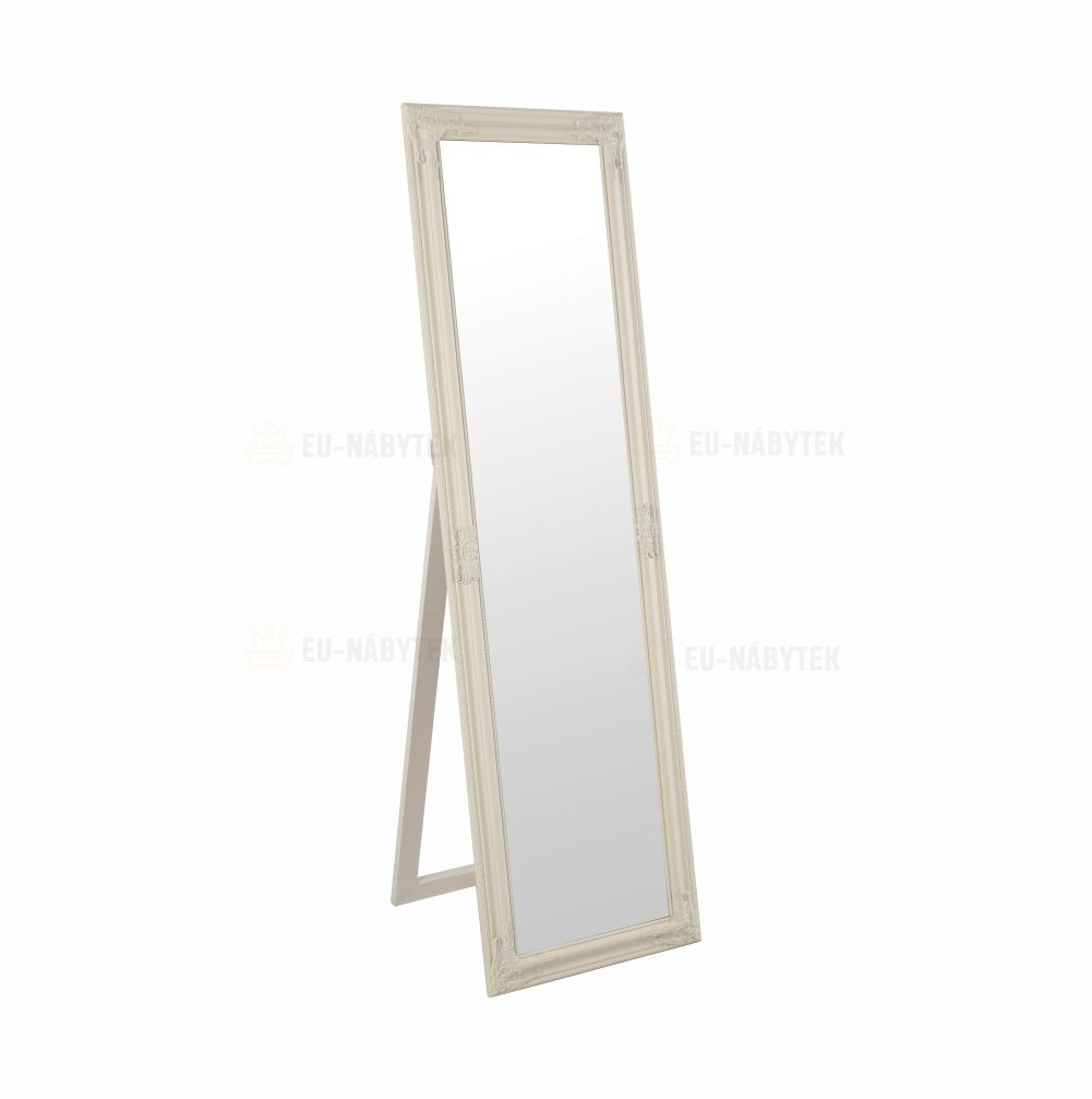 Zrcadlo, dřevěný rám smetanové barvy, MALKIA TYP 12 DOPRODEJ