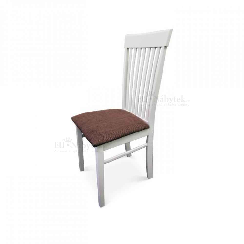 Židle, bílá / hnědá látka, ASTRO NEW