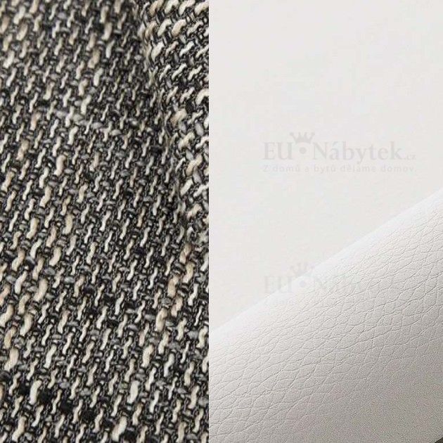 Rozkládací rohová sedačka OLIVER + KŘESLO šedá-melír / bílá