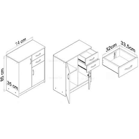 Komoda JULIUS K12D2S slíva walis*