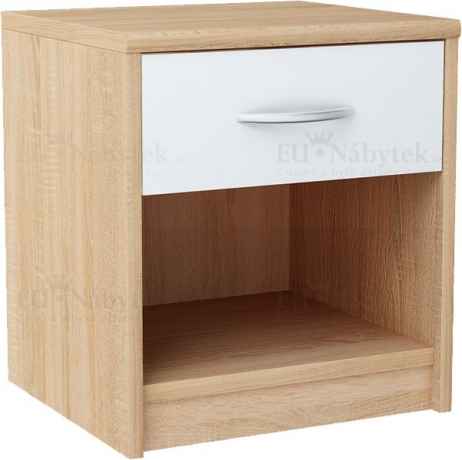 Noční stolek NINA dub sonoma/bílá DOPRODEJ*