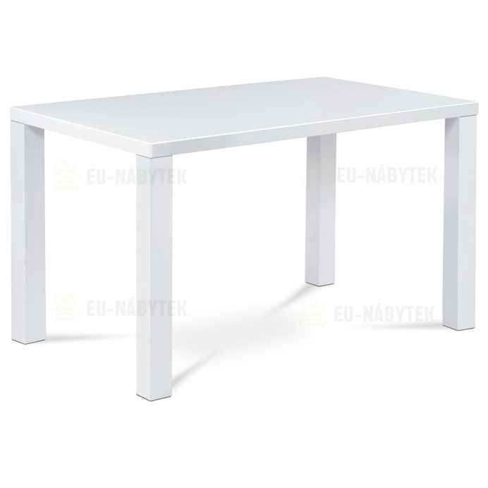Jídelní stůl 120x80x76 cm, vysoký lesk bílý