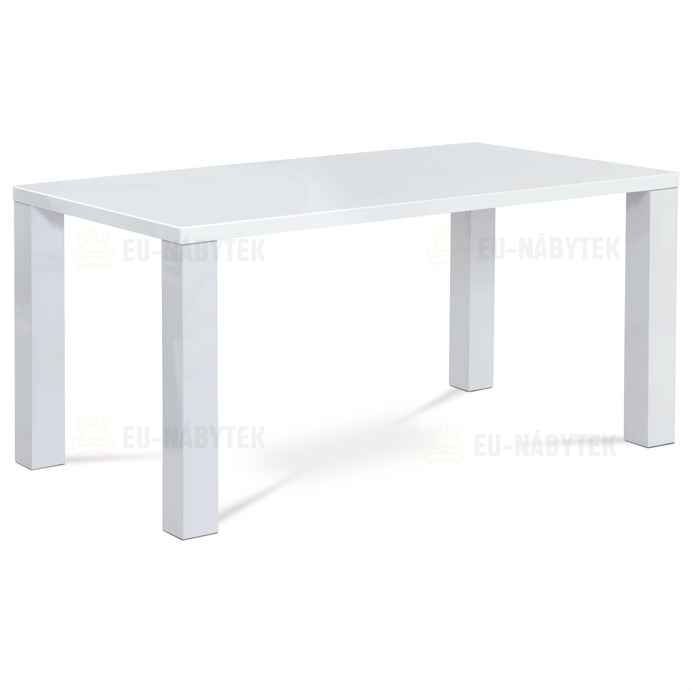 Jídelní stůl 160x90x76 cm, vysoký lesk bílý