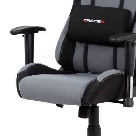 Kancelářská židle houpací mech., šedá látka, kovový kříž