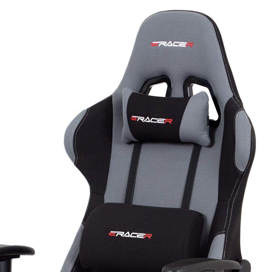 Kancelářská židle houpací mech., šedá látka, kovový kříž