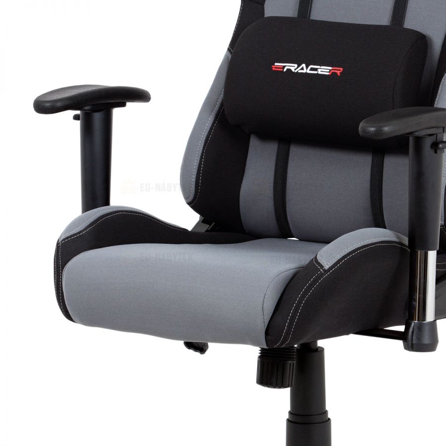 Kancelářská židle houpací mech., šedá látka, kovový kříž