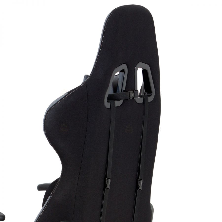 Kancelářská židle houpací mech., šedá látka, kovový kříž