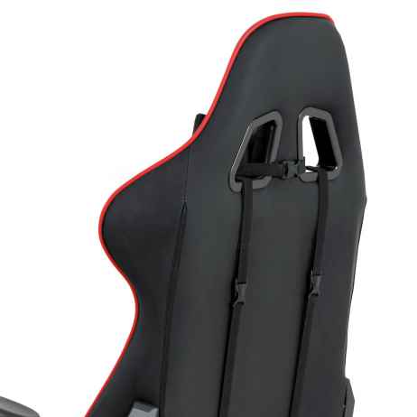 Kancelářská židle houpací mech., černá + červená koženka, plast. kříž