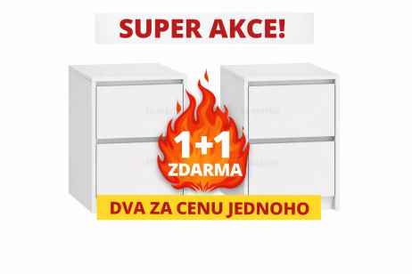Noční stolek KARIN bílá 1+1 ZDARMA