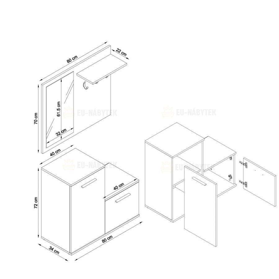 Předsíň MONTEO bílá DOPRODEJ