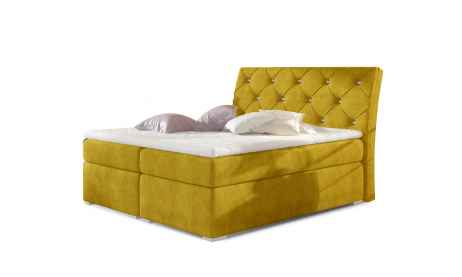 Kontinentální postel Boxspring CALVIN žlutá