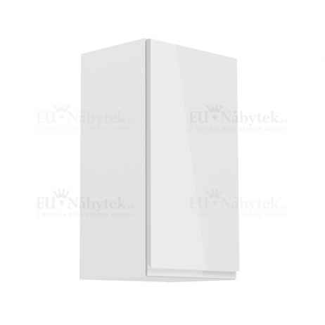 Horní skříňka, bílá / bílý extra vysoký lesk, pravá, AURORA G40