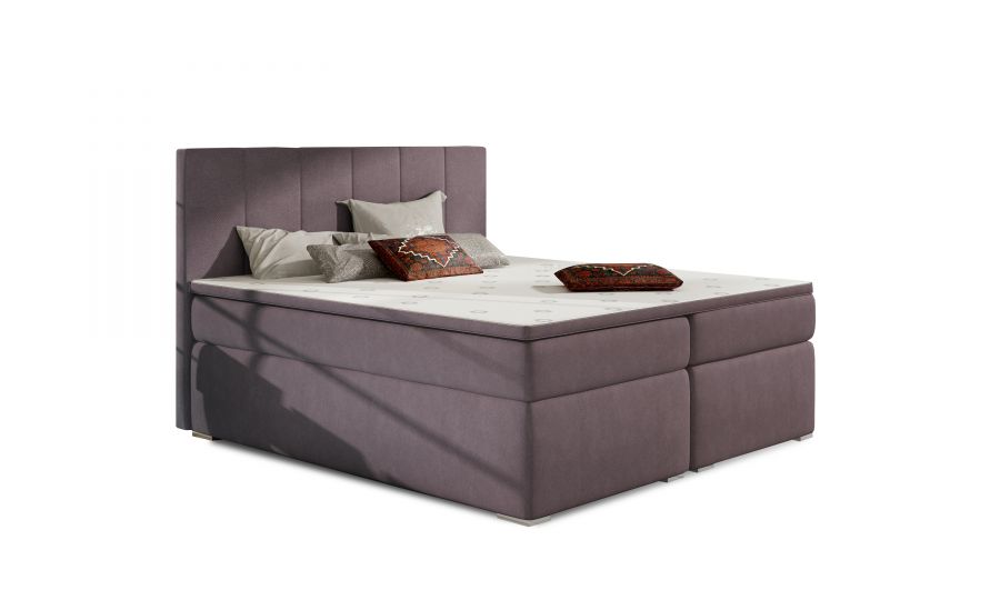 Kontinentální postel Boxspring MARIO fialová