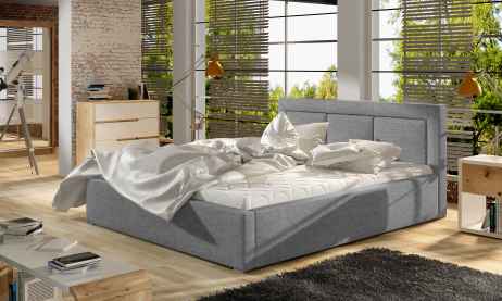 Čalouněná postel BELLA světle šedá