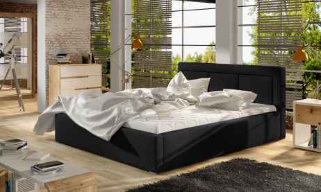 Čalouněná postel BELLA černá ekokůže