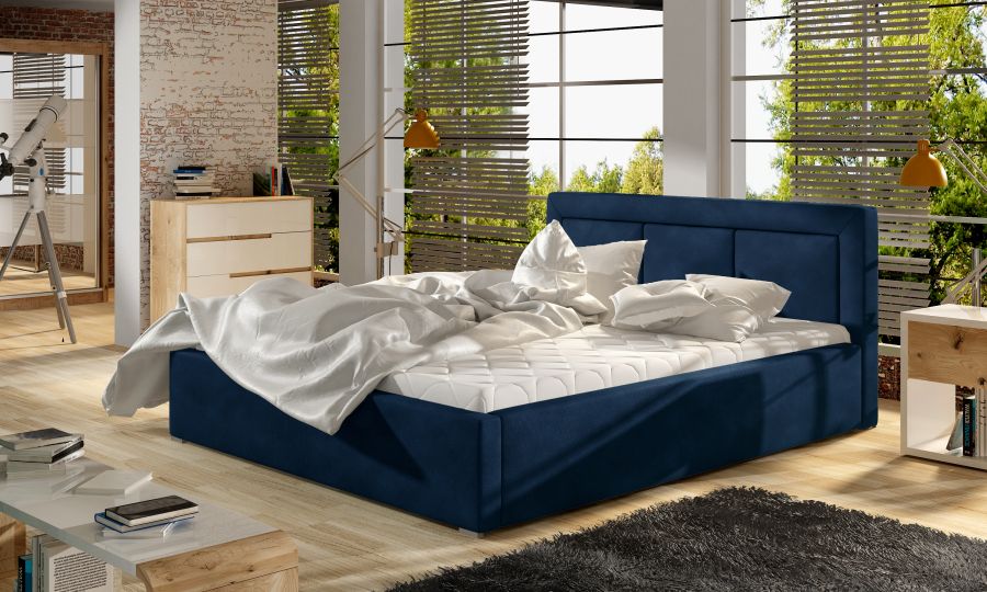 Čalouněná postel BELLA modrá