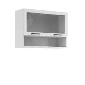 Kuchyňská skříňka ASTA, horní vitrína 80cm, bílá mat