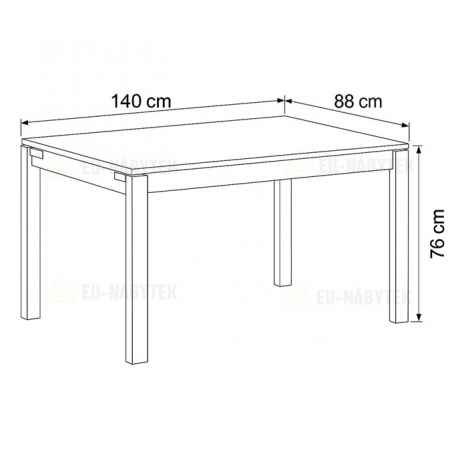 Jídelní stůl 140x88x76, deska MDF dekor divoký dub tloušťka 100mm, kov černý mat